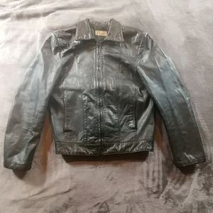 Vintage bermans genuine black leather jacket